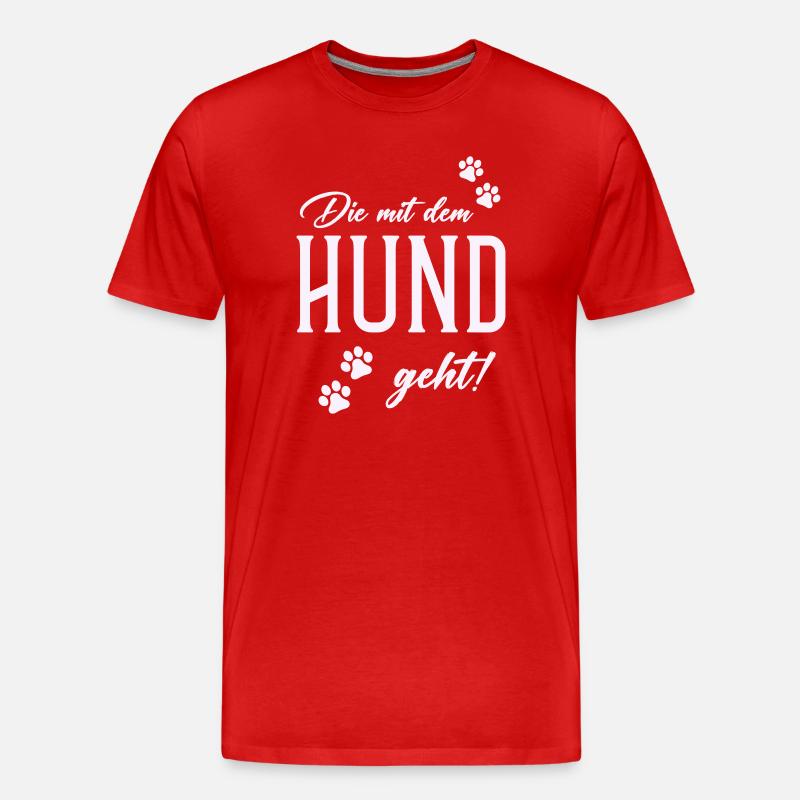 Hund und Gassi Stil - Männer Premium Bio T-Shirt - Rot