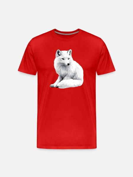 Schneefuchs - Männer Premium Bio T-Shirt - Rot