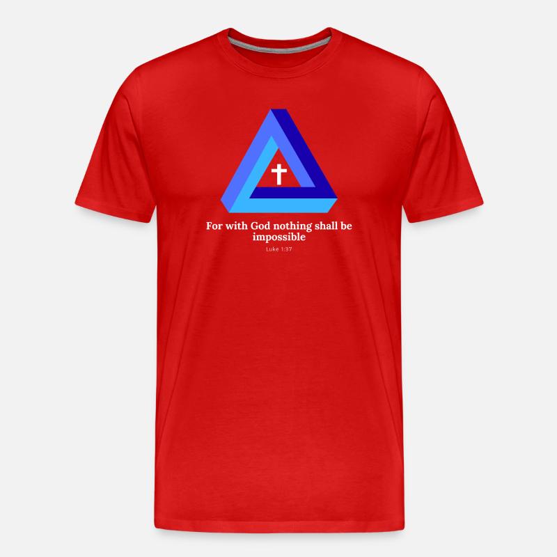 Car avec Dieu, rien ne sera impossible. Trappe - T-shirt bio Premium Homme - rouge