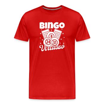 Bingo Virtuose Bingo - T-shirt bio Premium Homme - rouge - Devant - Damien (186cm)