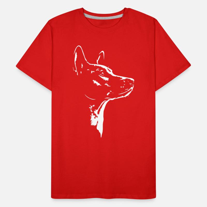 Basenji Silhouette Hunde Hund Wilsigns Männer Premium Bio T-Shirt