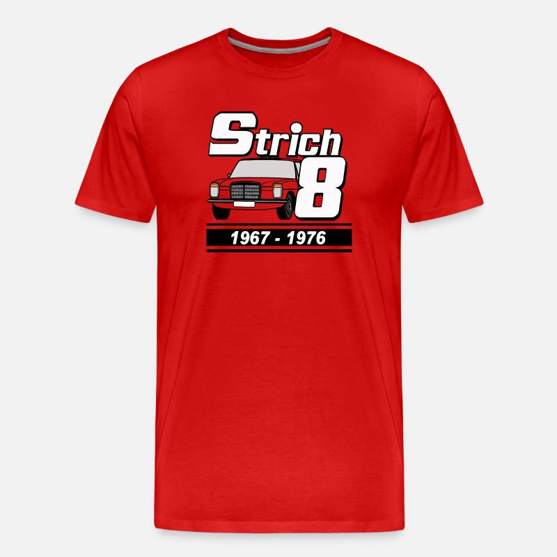 Strich 8 , W115 Kult - Männer Premium Bio T-Shirt - Rot