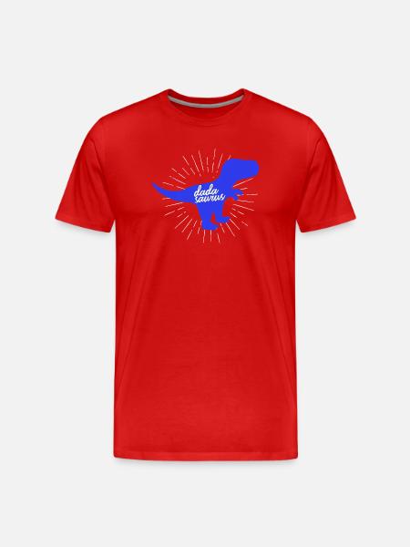 Dadasaurus Dadasaurus Daddy Dinosaur T-Rex - T-shirt bio Premium Homme - rouge