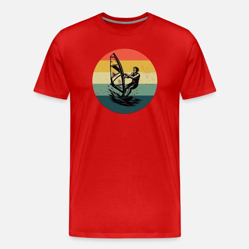 Modernes Windsurfing Artwork - Männer Premium Bio T-Shirt - Rot