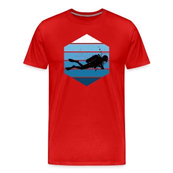 Diving Fokus pur - Männer Premium Bio T-Shirt - Rot - Vorne - Damien (186cm)