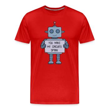 Du machst meine Schaltkreise zum Funkenroboter - Männer Premium Bio T-Shirt - Rot - Vorne - Damien (186cm)