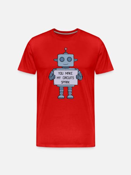 You Make My Circuits Spark Robot - Men's Premium Organic T-Shirt - red