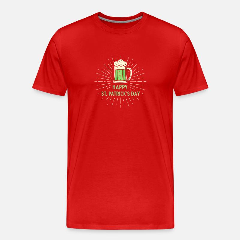 Verre Vert StPatrick - T-shirt bio Premium Homme - rouge