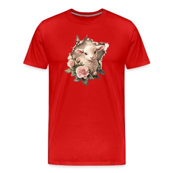 Sweet lamb - Men's Premium Organic T-Shirt - red - Front - Damien (186cm)