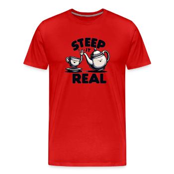 Steep It Real – Teekannen-Charme - Männer Premium Bio T-Shirt - Rot - Vorne - Damien (186cm)