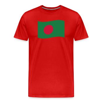 Flagge von Bangladesch - Männer Premium Bio T-Shirt - Rot - Vorne - Damien (186cm)