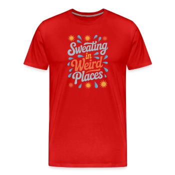 Dictions de transpiration Drôle de cadeau de transpiration - T-shirt bio Premium Homme - rouge - Devant - Damien (186cm)
