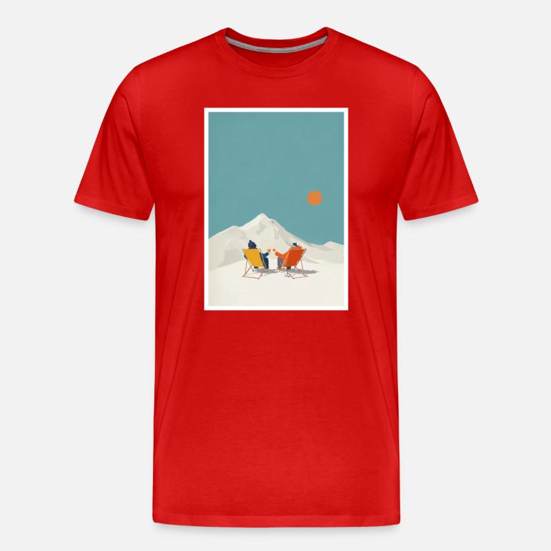 Sunlit Summit Lounge - Männer Premium Bio T-Shirt - Rot