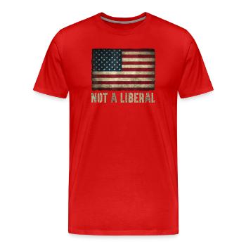250 ans d’anniversaire de l’Amérique : pas un USA libéral - T-shirt bio Premium Homme - rouge - Devant - Damien (186cm)