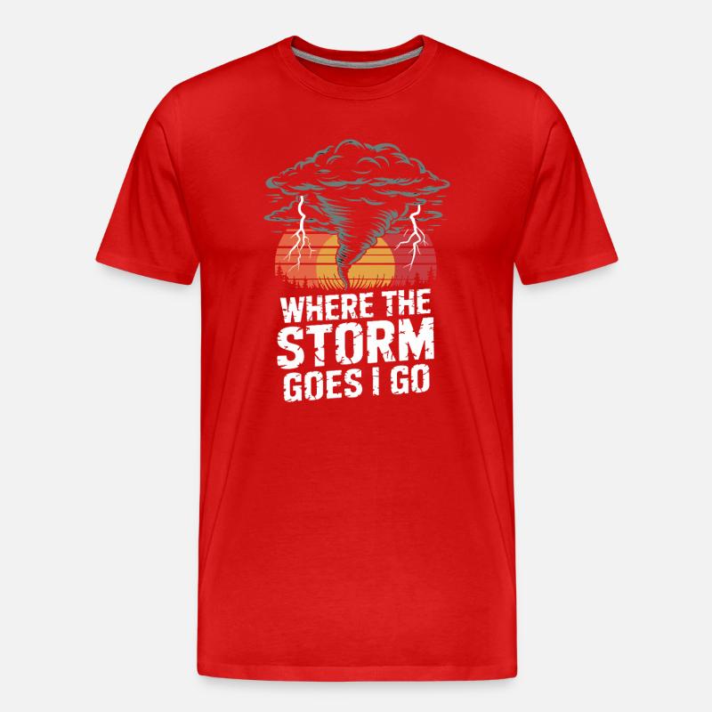Sunset Storm Path - Men's Premium Organic T-Shirt - red