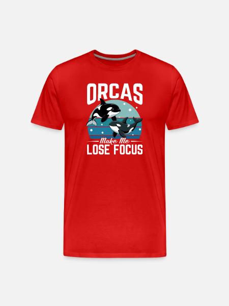 Funny Orca - Men's Premium Organic T-Shirt - red