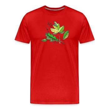 feuilles - T-shirt bio Premium Homme - rouge - Devant - Damien (186cm)