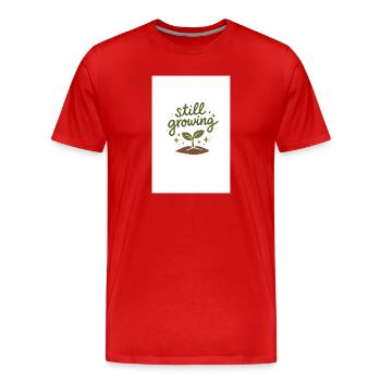 Still growing - Männer Premium Bio T-Shirt - Rot - Vorne - Damien (186cm)
