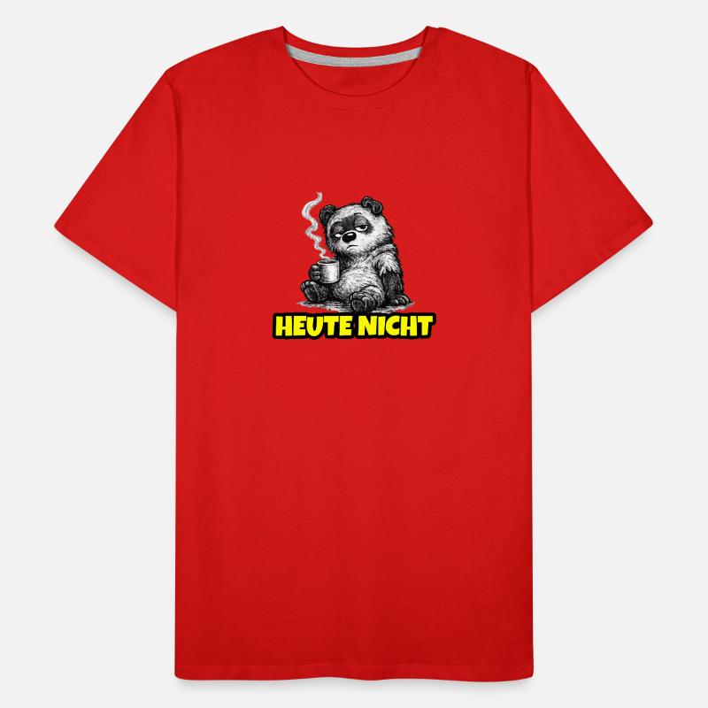 Heute nicht – Grumpy Bär mit Kaffee (Sketch) Männer Premium Bio T-Shirt