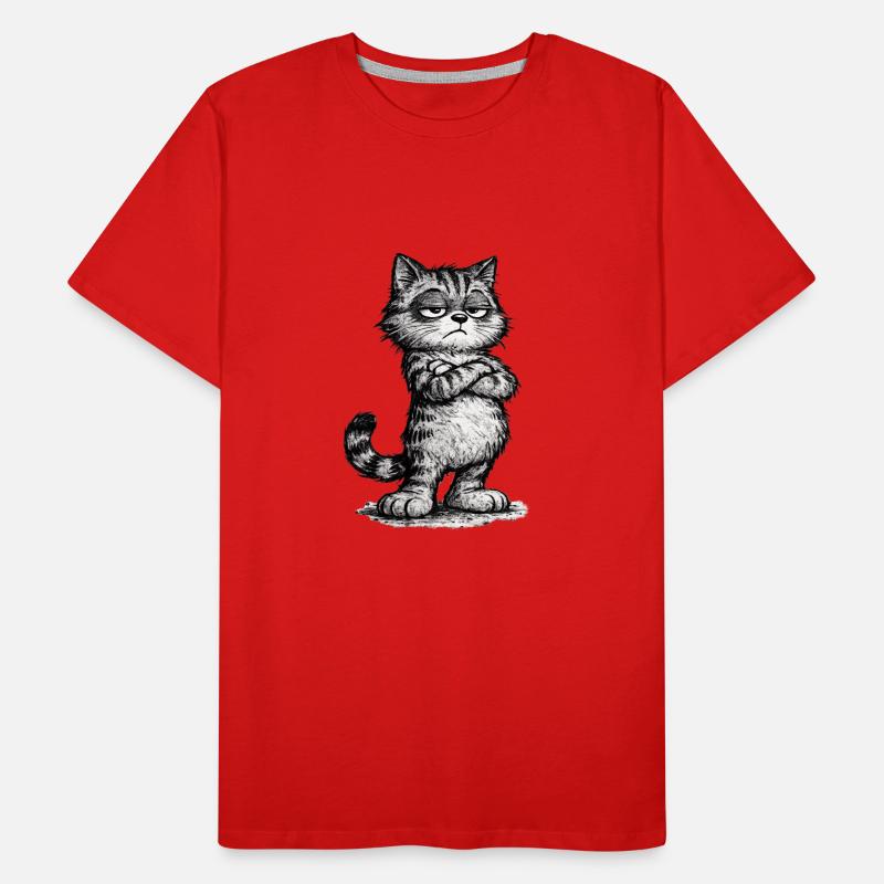 Grumpy Katze – Chef Vibes (Sketch Attitude) Männer Premium Bio T-Shirt