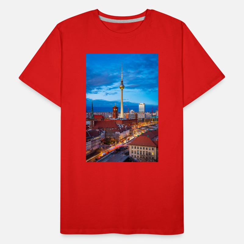 Berlin Skyline Evening Light Men's Premium Organic T-Shirt