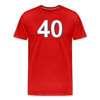 Quarante ans de conception anniversaire - T-shirt bio Premium Homme - rouge - Devant - Damien (186cm)