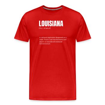 Louisiana Kulturexplosion Shirt - Männer Premium Bio T-Shirt - Rot - Vorne - Damien (186cm)