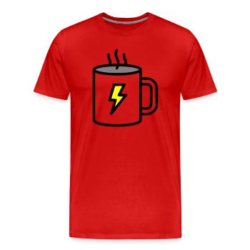 Starker Kaffee Tasse Strom - Männer Premium Bio T-Shirt - Rot - Vorne - Damien (186cm)