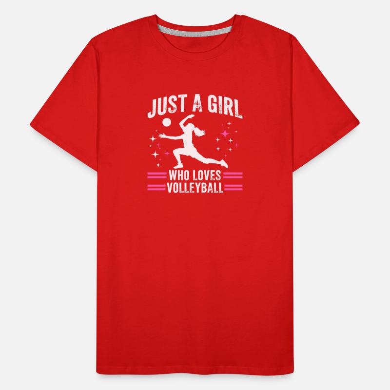 Citation d’une fille adore le volley-ball T-shirt bio Premium Homme