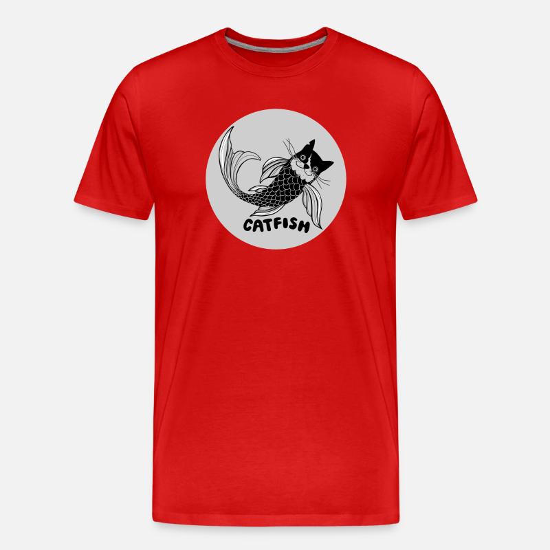 Typ-o-Cat #74 CATfish - Männer Premium Bio T-Shirt - Rot