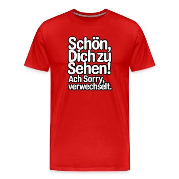 Content de te voir - désolé, je suis perdu. - T-shirt bio Premium Homme - rouge - Devant - Damien (186cm)