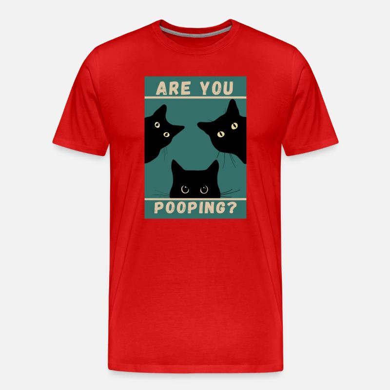 Tu fais caca ? Chats noirs - T-shirt bio Premium Homme - rouge