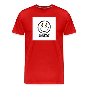 Lightning Smile Energy Tee - Men's Premium Organic T-Shirt - red - Front - Damien (186cm)