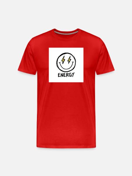 Lightning Smile Energy Tee - Men's Premium Organic T-Shirt - red