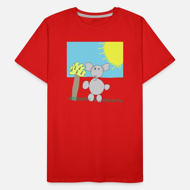Verspielter Elefant unter einer hellen Sonne Männer Premium Bio T-Shirt