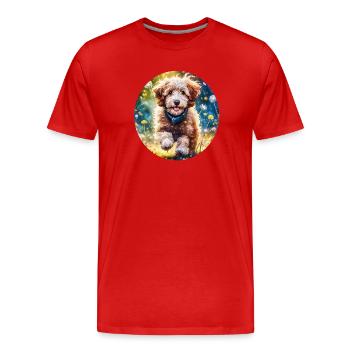 Aussiedoodle au soleil - T-shirt bio Premium Homme - rouge - Devant - Damien (186cm)