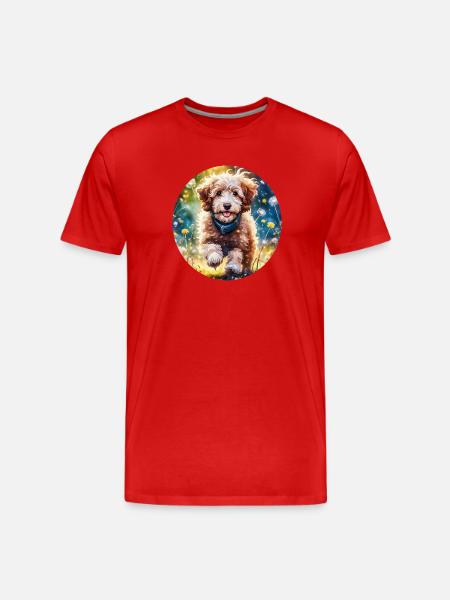 Aussiedoodle in the sunshine - Men's Premium Organic T-Shirt - red