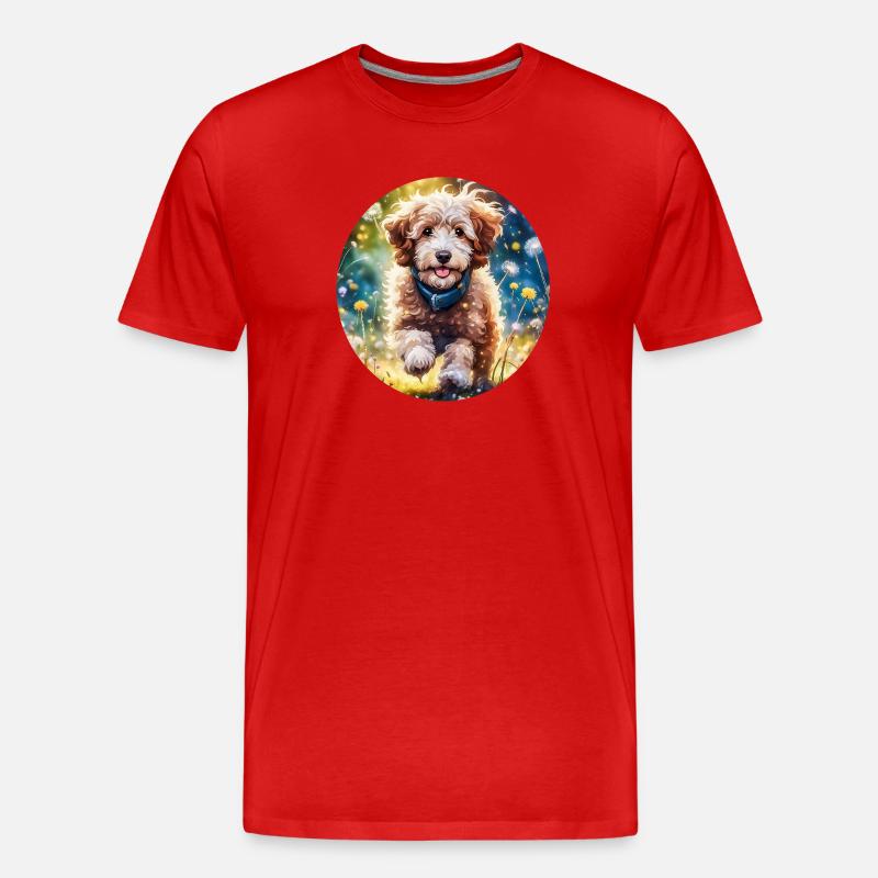 Aussiedoodle im Sonnenschein - Männer Premium Bio T-Shirt - Rot