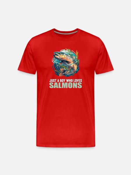 Lachse Lachs - Männer Premium Bio T-Shirt - Rot