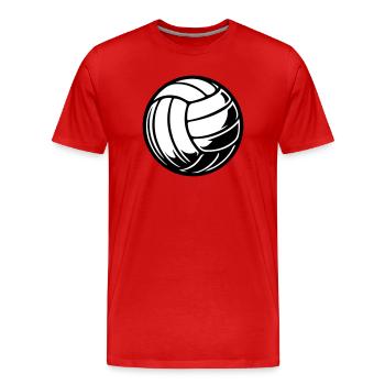 Volleyball Ball - Männer Premium Bio T-Shirt - Rot - Vorne - Damien (186cm)