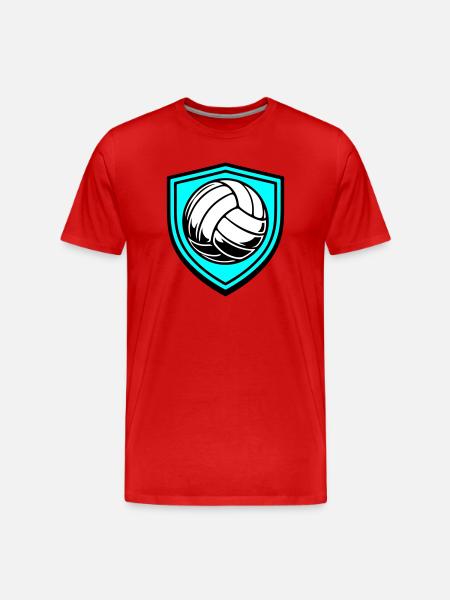 Volleyball Ball Coat of Arms - Men's Premium Organic T-Shirt - red
