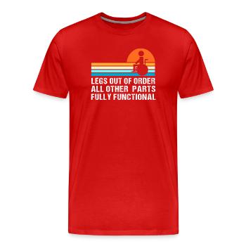wheelchair - Men's Premium Organic T-Shirt - red - Front - Damien (186cm)