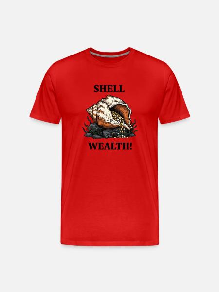 Shell Wealth Coquillage Perles Richesse - T-shirt bio Premium Homme - rouge