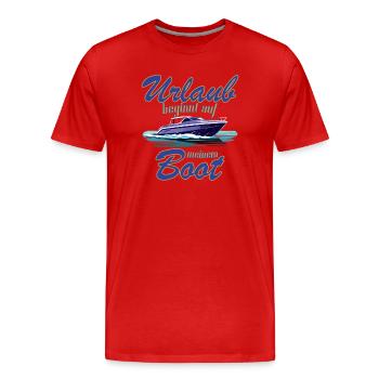 Boat - Holiday starts on my boat - Men's Premium Organic T-Shirt - red - Front - Damien (186cm)