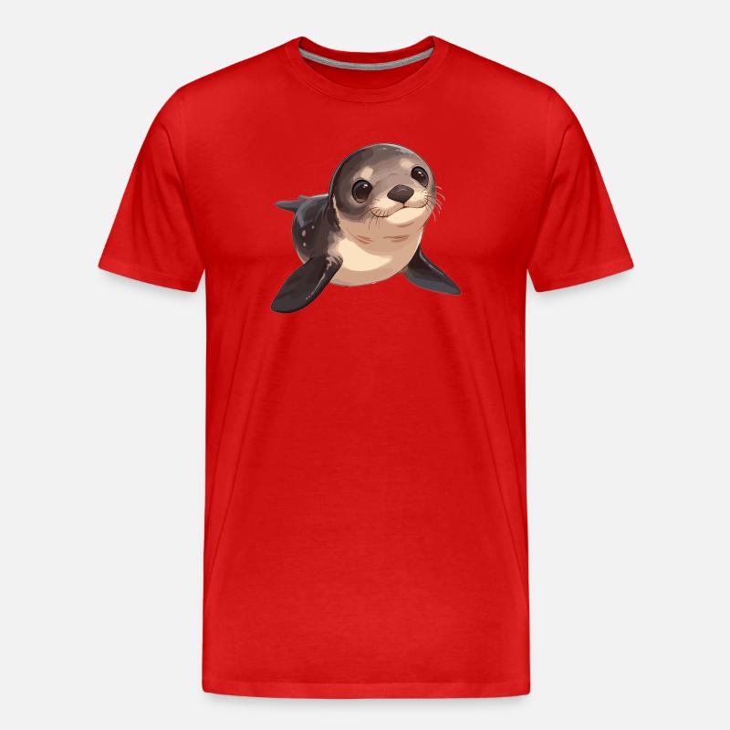 Seelöwen Seelöwe - Männer Premium Bio T-Shirt - Rot