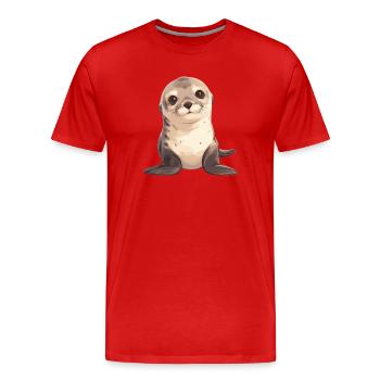 Seelöwen Seelöwe - Männer Premium Bio T-Shirt - Rot - Vorne - Damien (186cm)