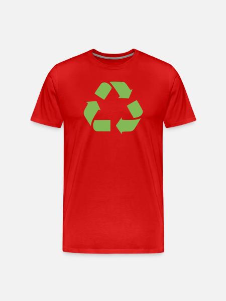 Recycling Arrows Icon - Men's Premium Organic T-Shirt - red