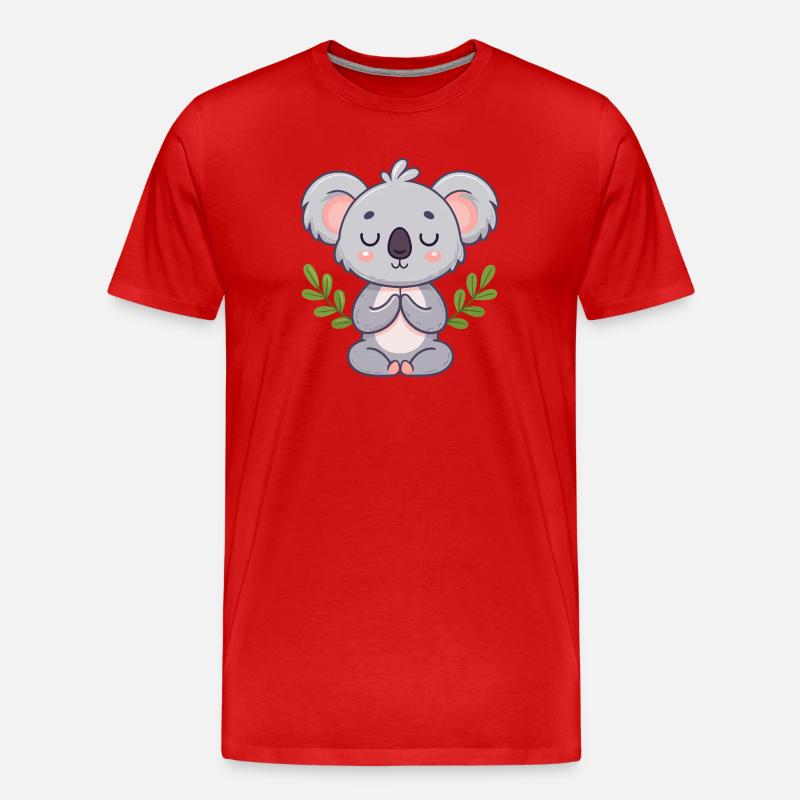 Zen-Koala in der Meditation - Männer Premium Bio T-Shirt - Rot