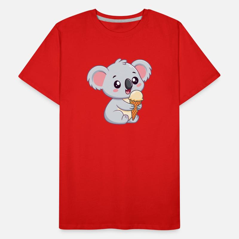 Gourmet-Koala mit Eis Männer Premium Bio T-Shirt