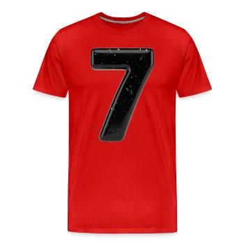 Taches Noires Sept Étoiles - T-shirt bio Premium Homme - rouge - Devant - Damien (186cm)
